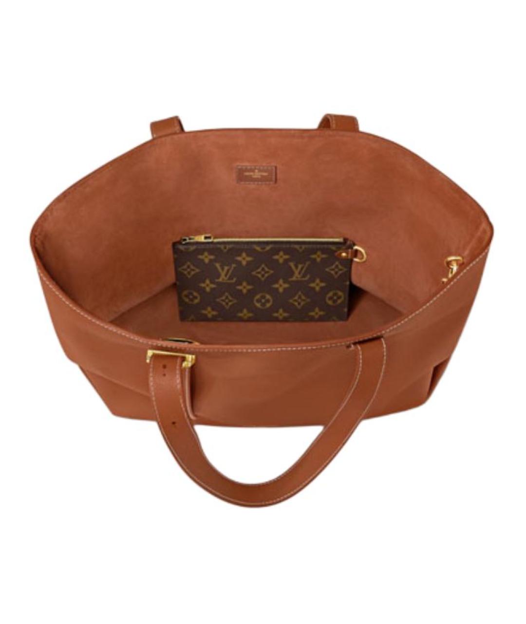LOUIS VUITTON Коричневая кожаная сумка через плечо, фото 3