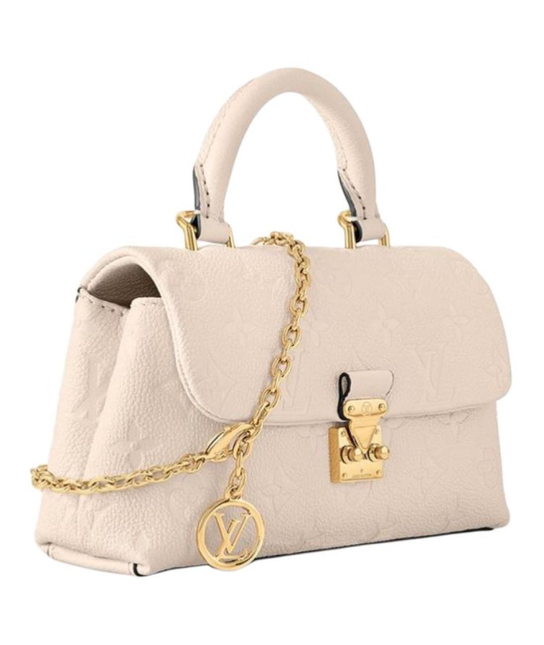 LOUIS VUITTON Бежевая кожаная сумка через плечо, фото 2