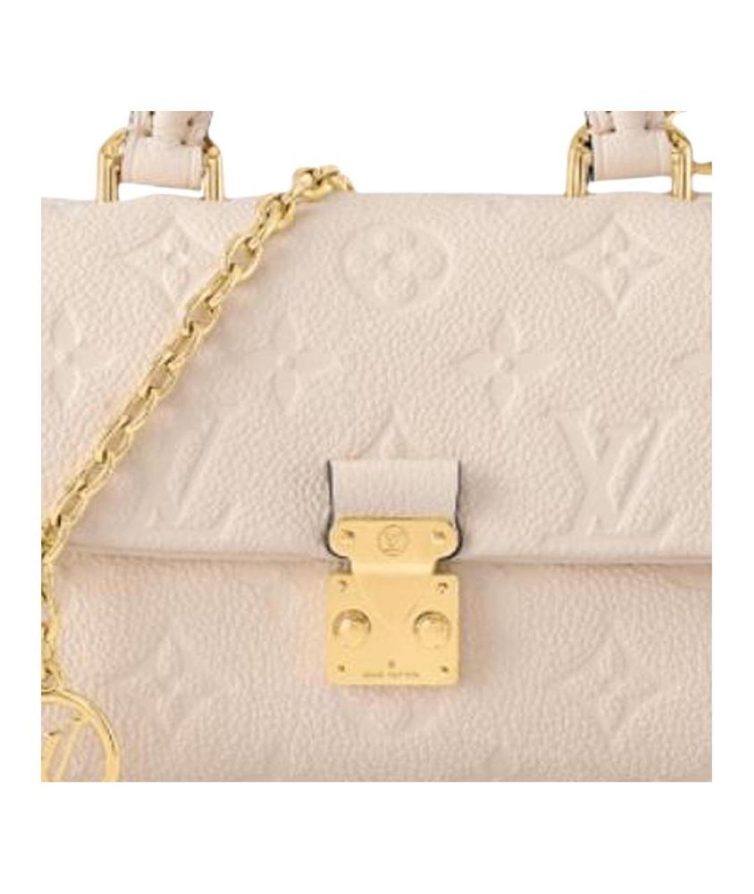 LOUIS VUITTON Бежевая кожаная сумка через плечо, фото 4