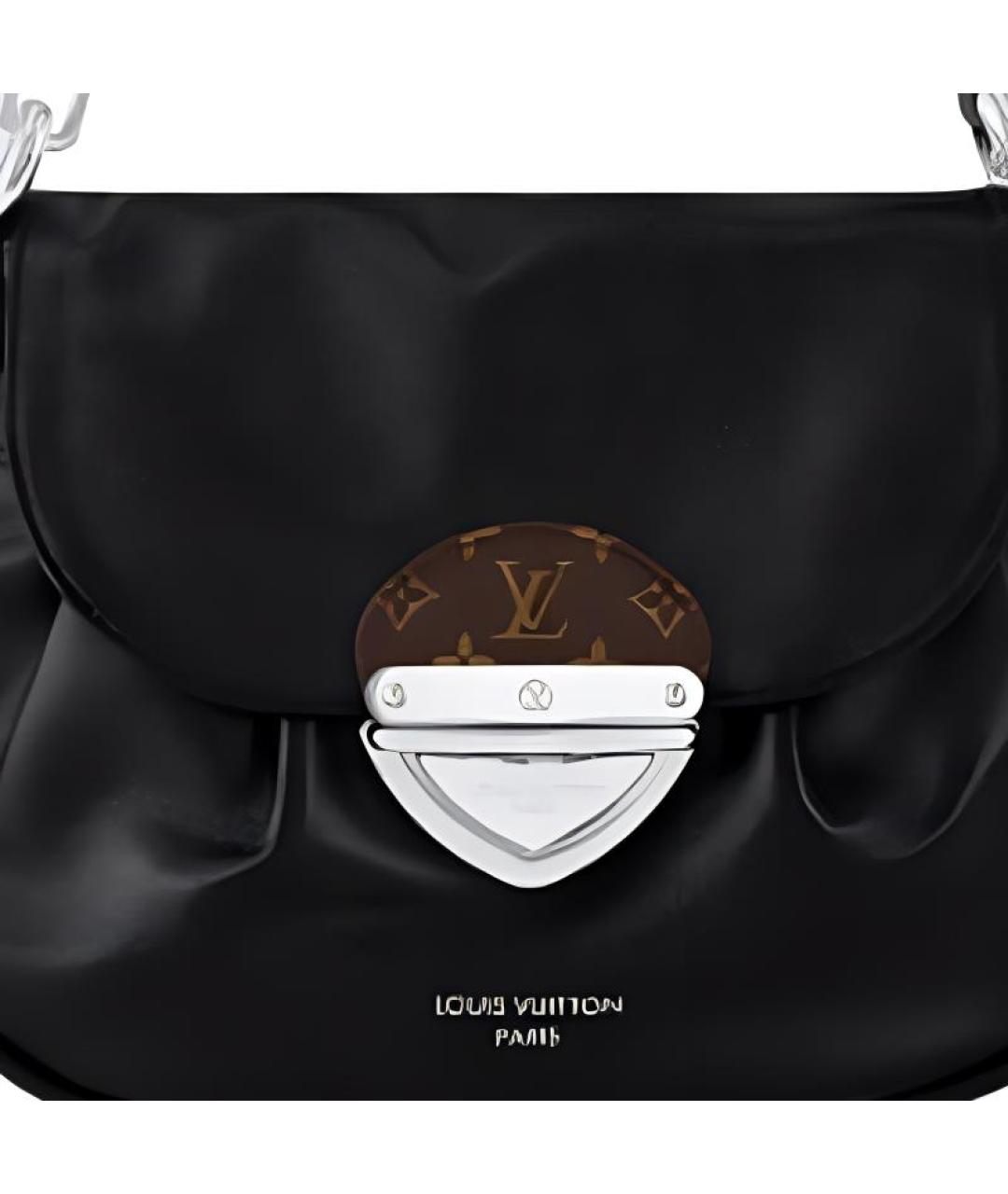 LOUIS VUITTON Черная кожаная сумка через плечо, фото 4
