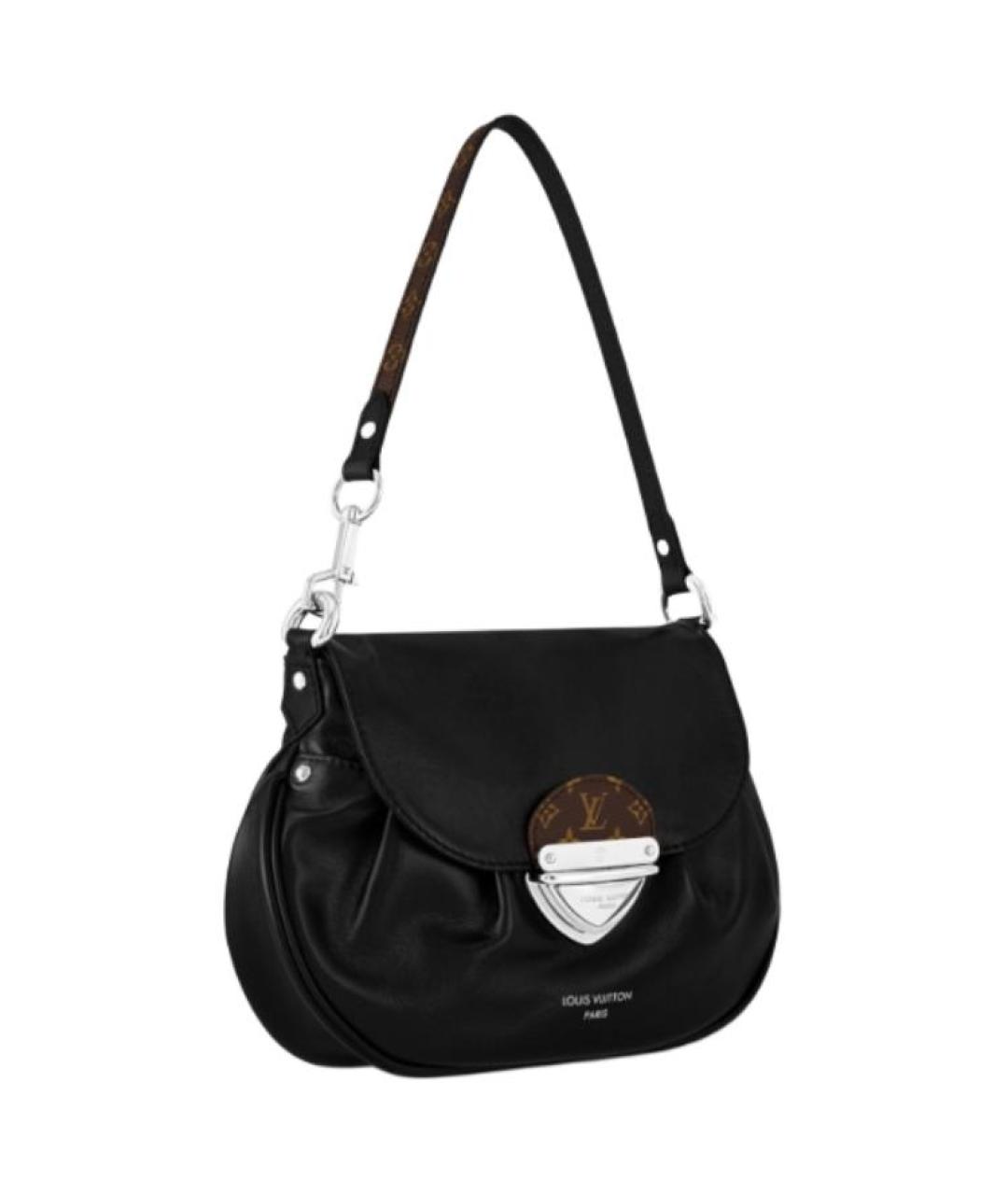 LOUIS VUITTON Черная кожаная сумка через плечо, фото 2