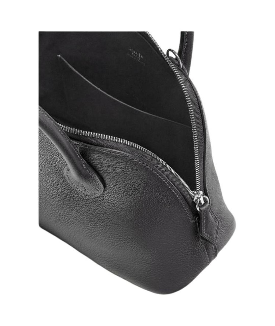 HERMES Черная кожаная сумка через плечо, фото 4