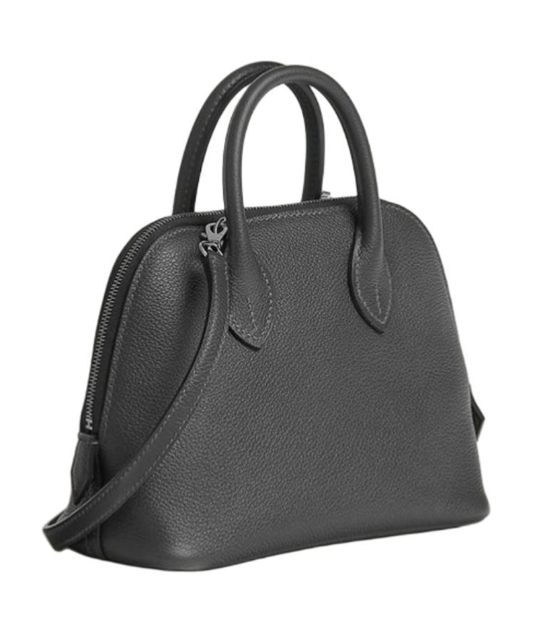 HERMES Черная кожаная сумка через плечо, фото 2