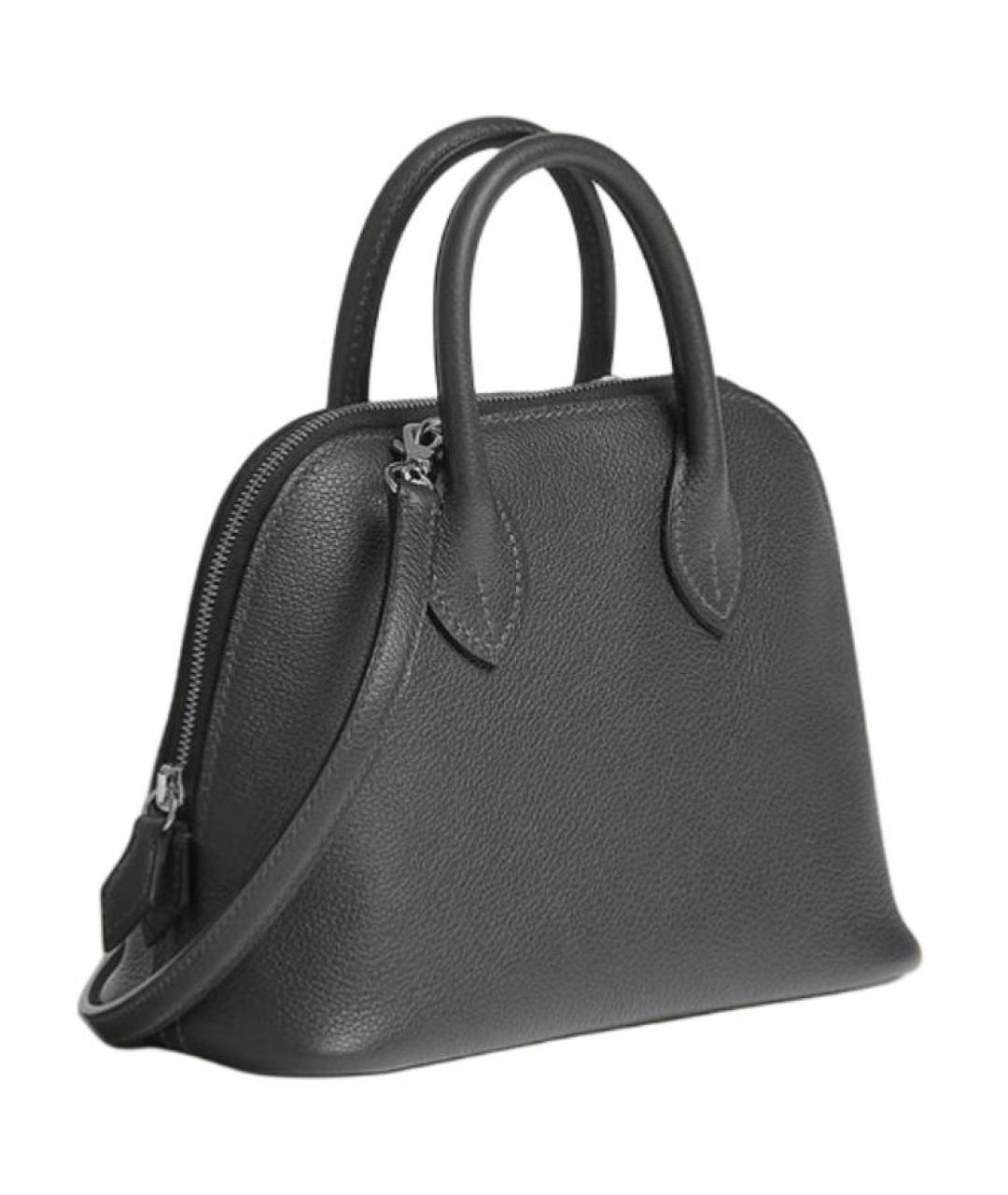 HERMES Черная кожаная сумка через плечо, фото 3