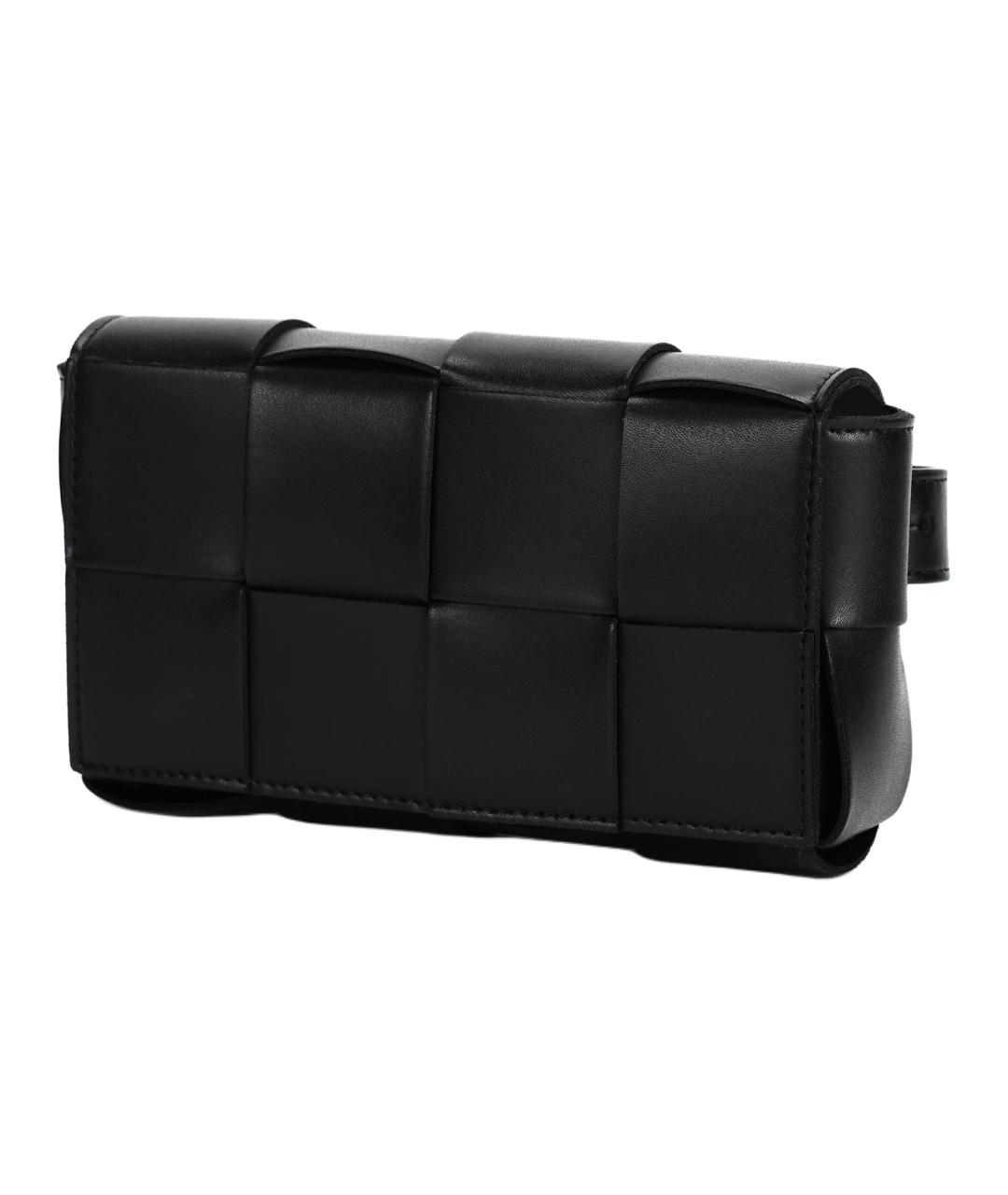 BOTTEGA VENETA Черная кожаная поясная сумка, фото 2