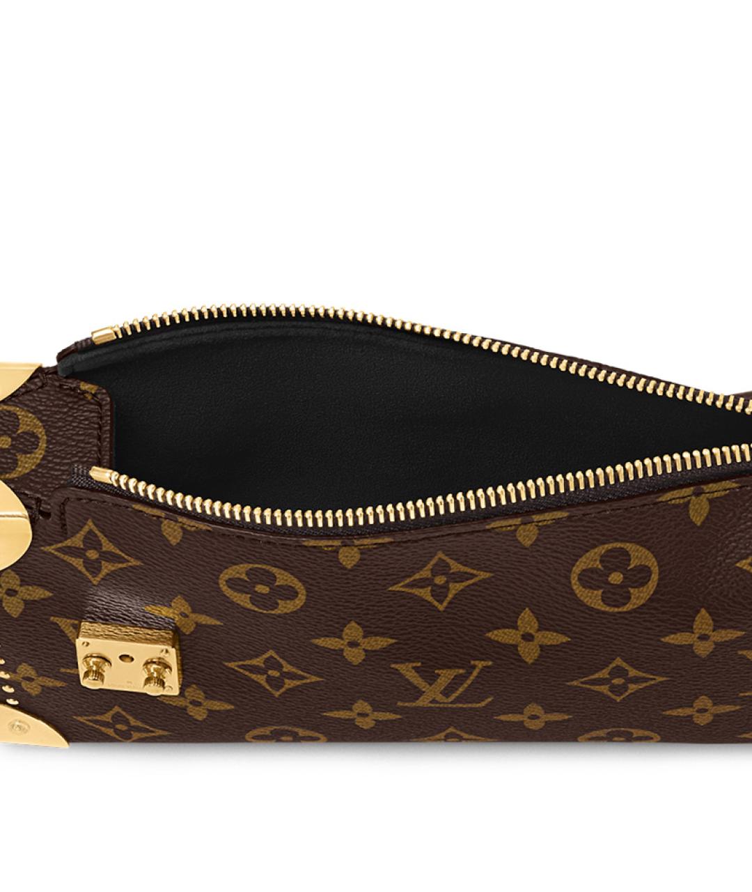 LOUIS VUITTON Коричневая кожаная сумка через плечо, фото 5