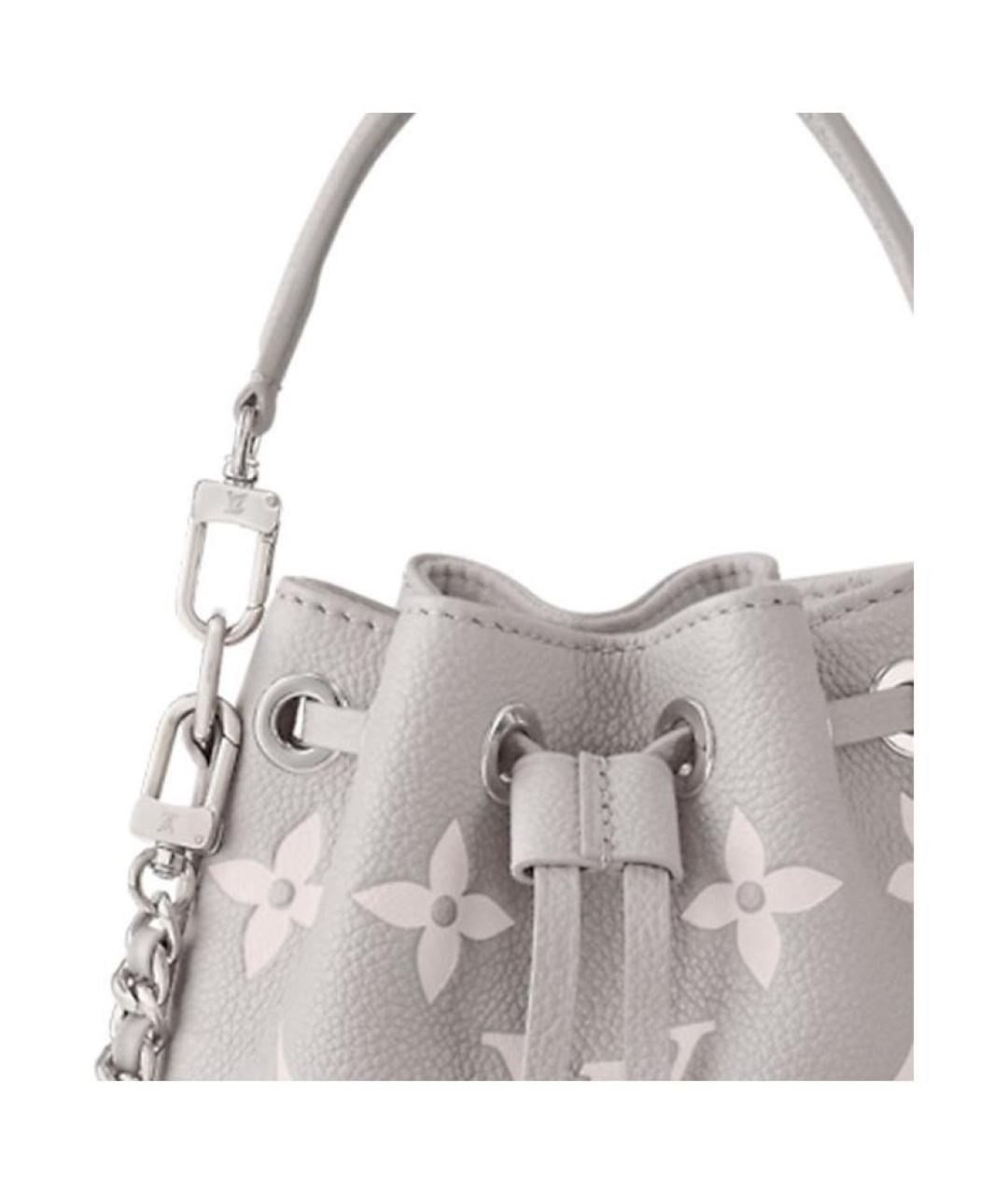 LOUIS VUITTON Серая кожаная сумка через плечо, фото 5