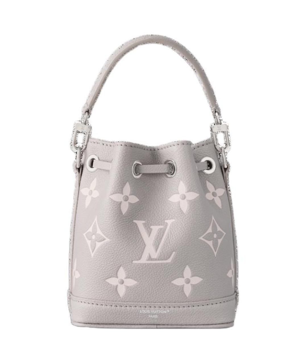 LOUIS VUITTON Серая кожаная сумка через плечо, фото 3