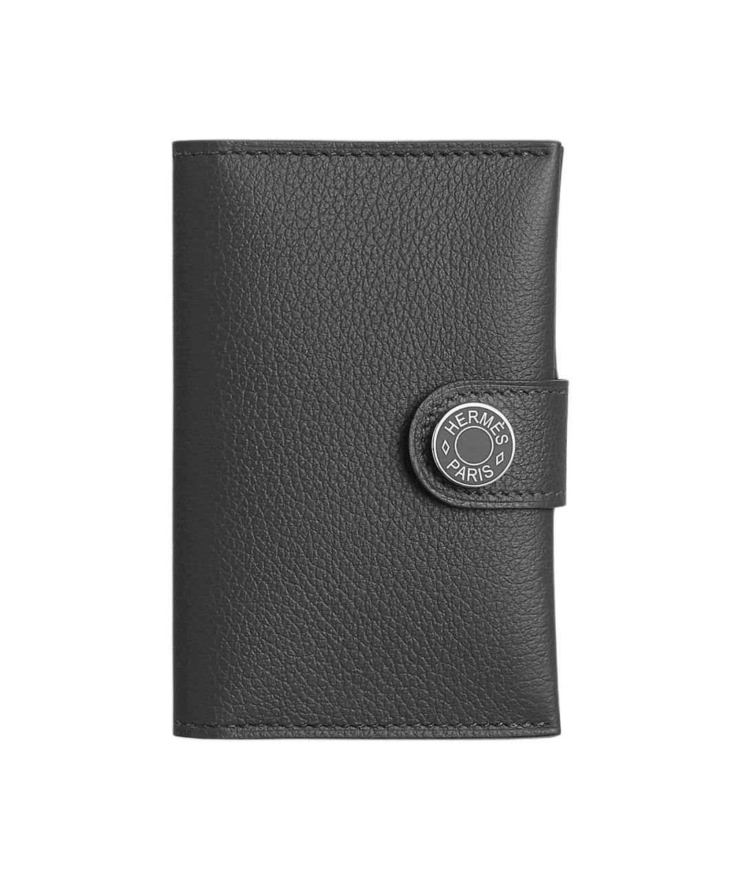 HERMES Серый кожаный кардхолдер, фото 1