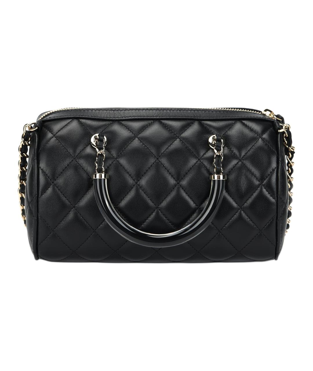 CHANEL Черная кожаная сумка с короткими ручками, фото 3
