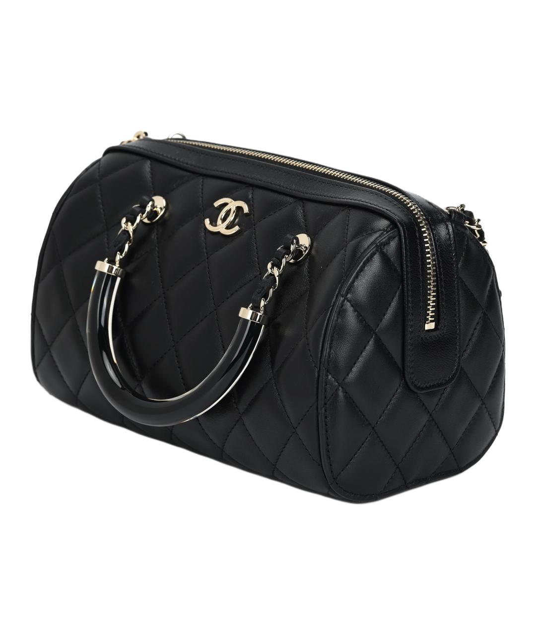 CHANEL Черная кожаная сумка с короткими ручками, фото 2