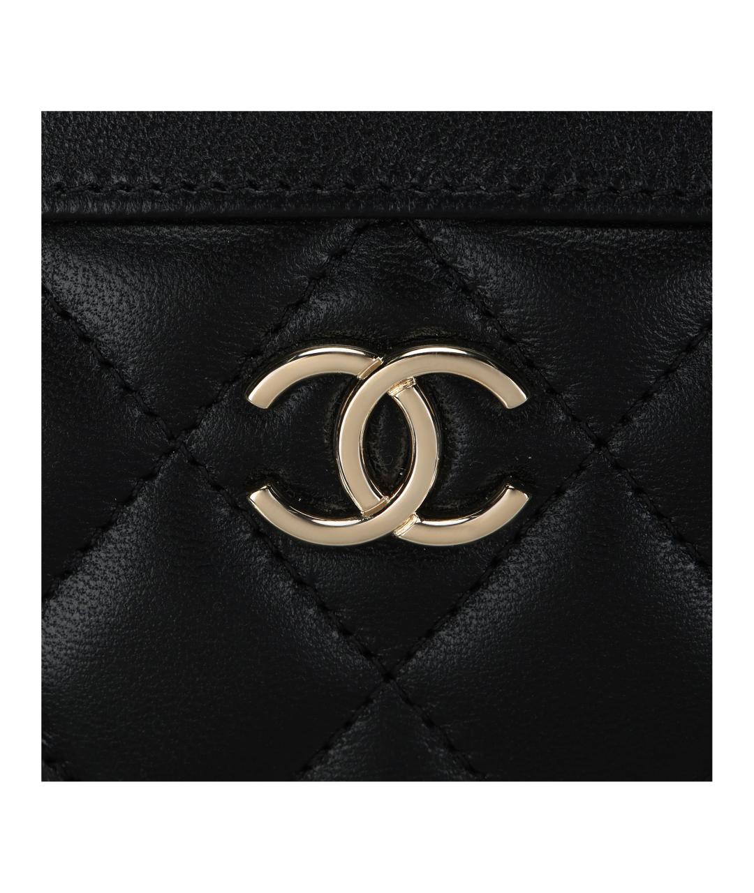 CHANEL Черная кожаная сумка с короткими ручками, фото 5