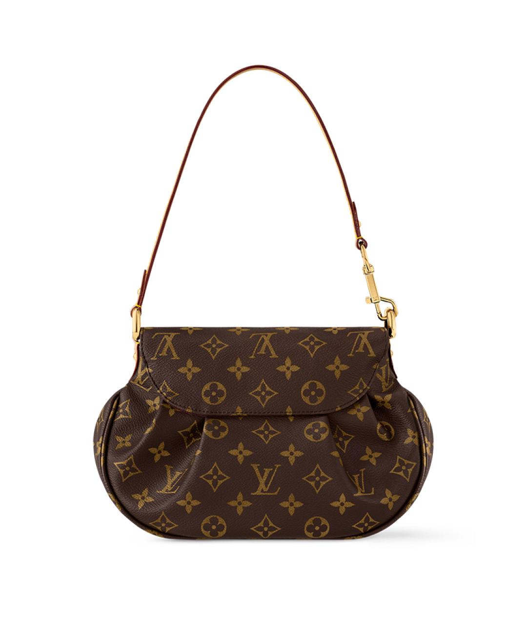LOUIS VUITTON Коричневая кожаная сумка через плечо, фото 3