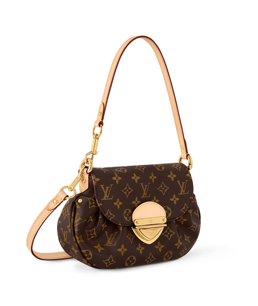 LOUIS VUITTON Коричневая кожаная сумка через плечо, фото 2