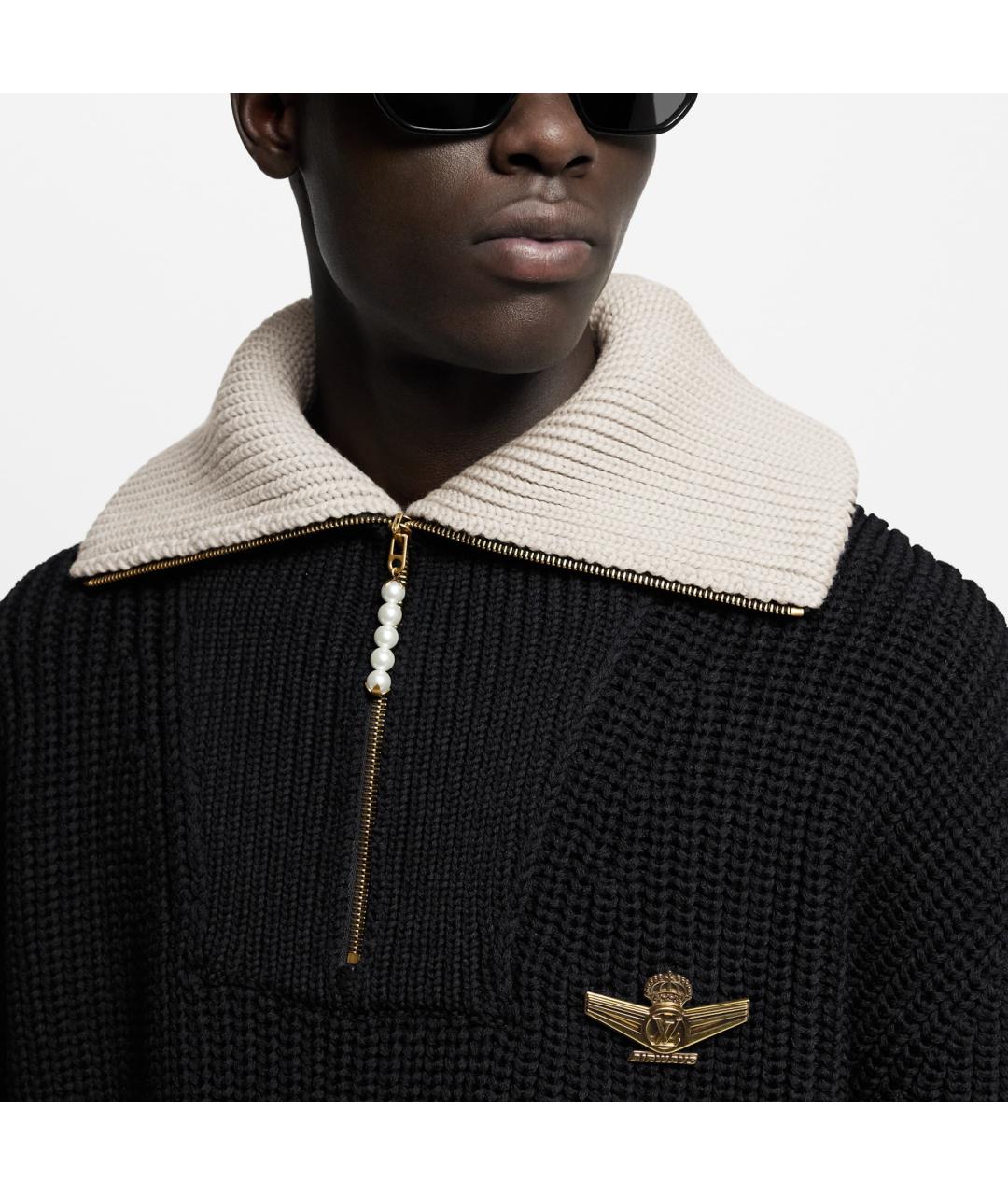 LOUIS VUITTON Черный шерстяной джемпер / свитер, фото 4