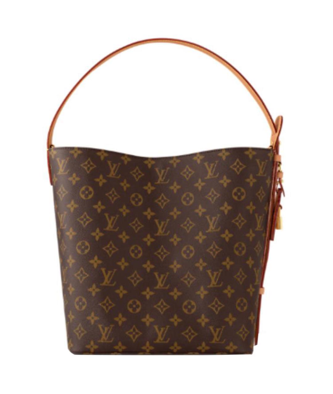 LOUIS VUITTON Коричневая кожаная сумка через плечо, фото 3