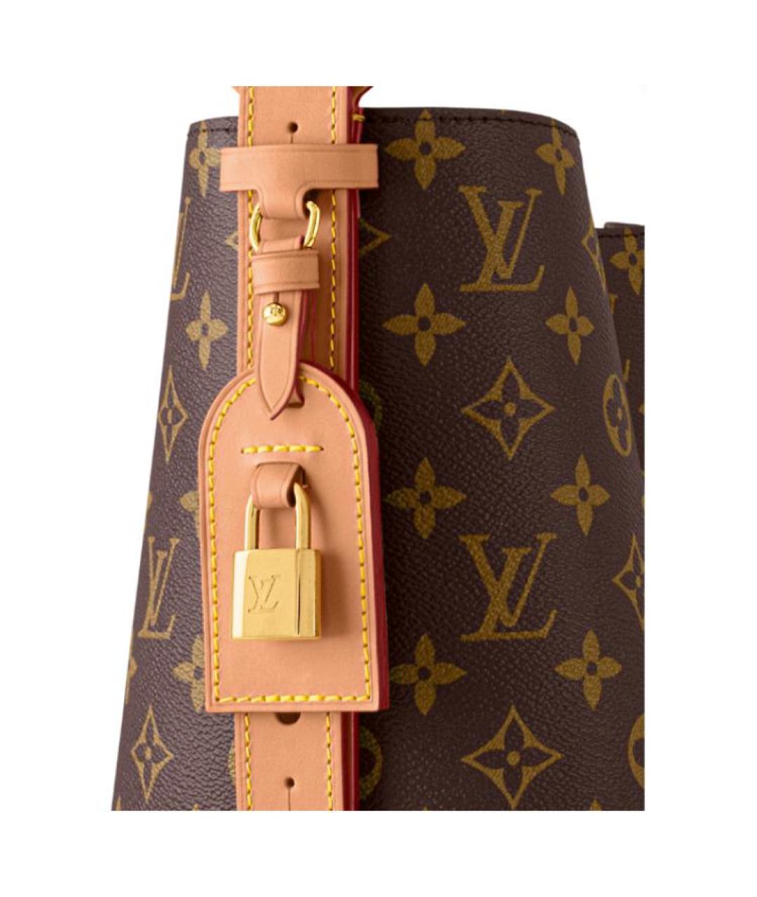 LOUIS VUITTON Коричневая кожаная сумка через плечо, фото 5