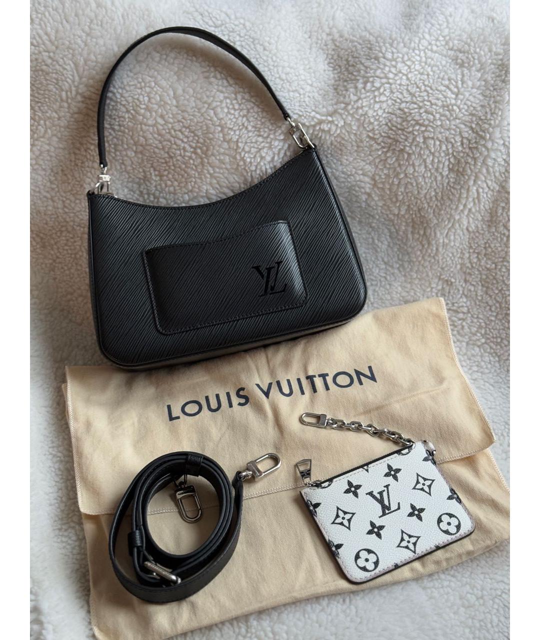 LOUIS VUITTON Черная кожаная сумка через плечо, фото 2