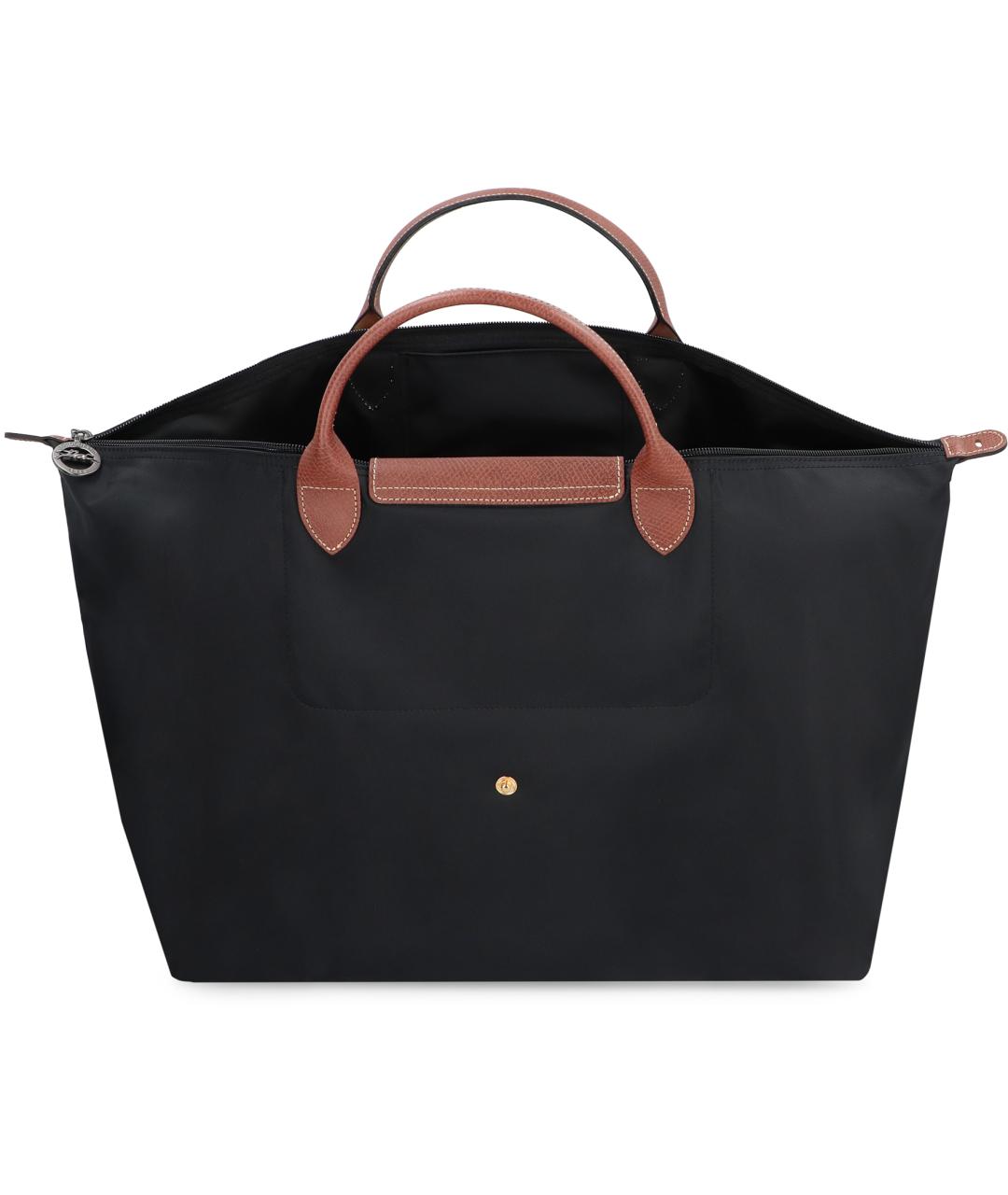 LONGCHAMP Черная кожаная сумка с короткими ручками, фото 4