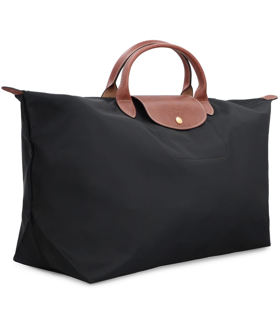 LONGCHAMP Черная кожаная сумка с короткими ручками, фото 2