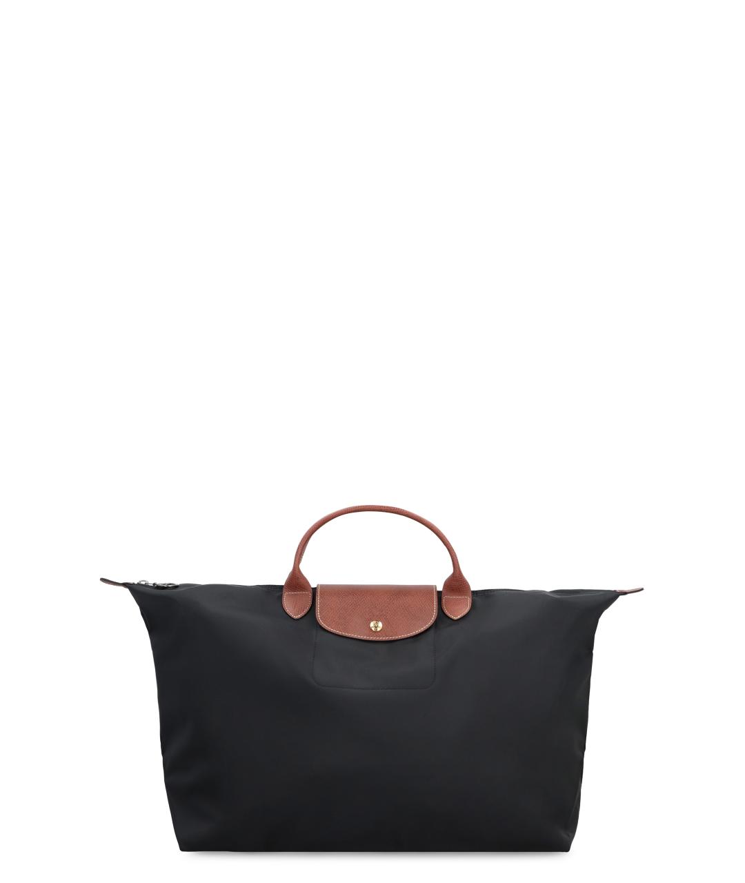 LONGCHAMP Черная кожаная сумка с короткими ручками, фото 1