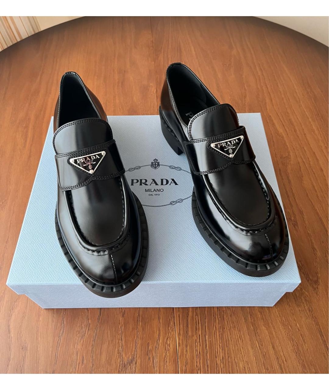 PRADA Черные кожаные лоферы, фото 2