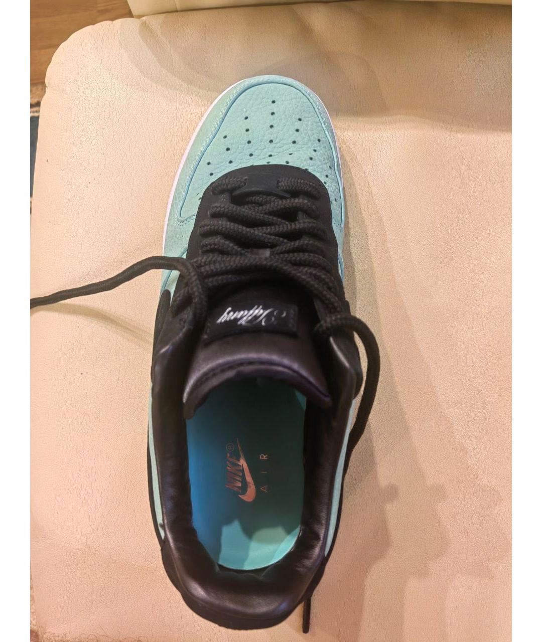 NIKE Бирюзовые кожаные низкие кроссовки / кеды, фото 6