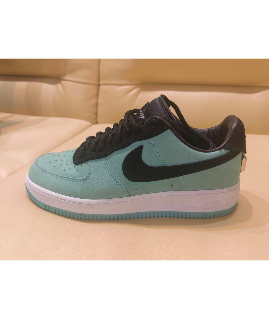 NIKE Бирюзовые кожаные низкие кроссовки / кеды, фото 9