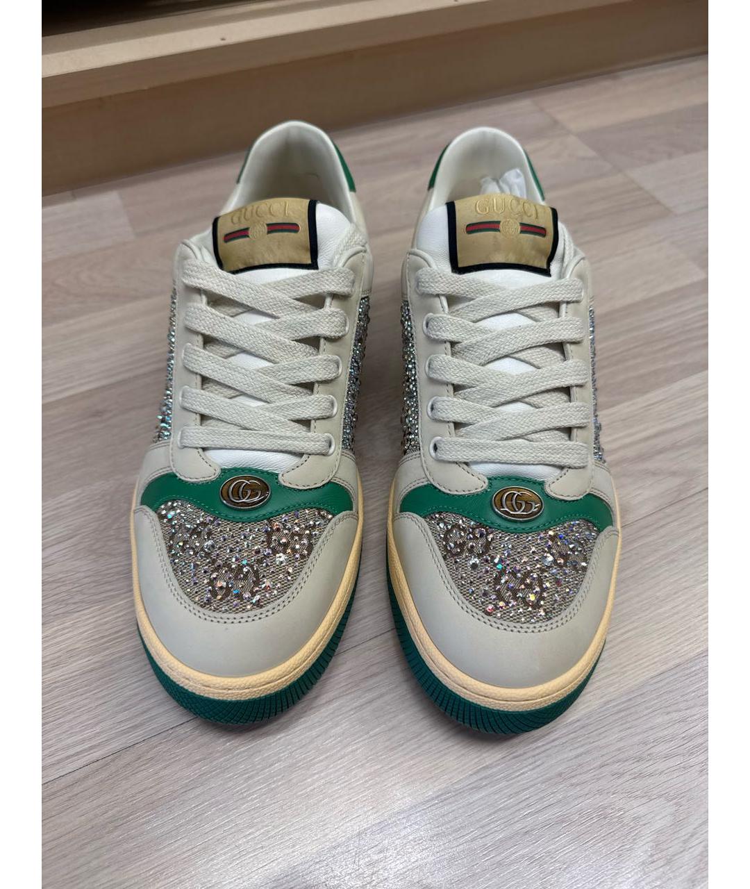 GUCCI Бежевые кожаные кеды, фото 4