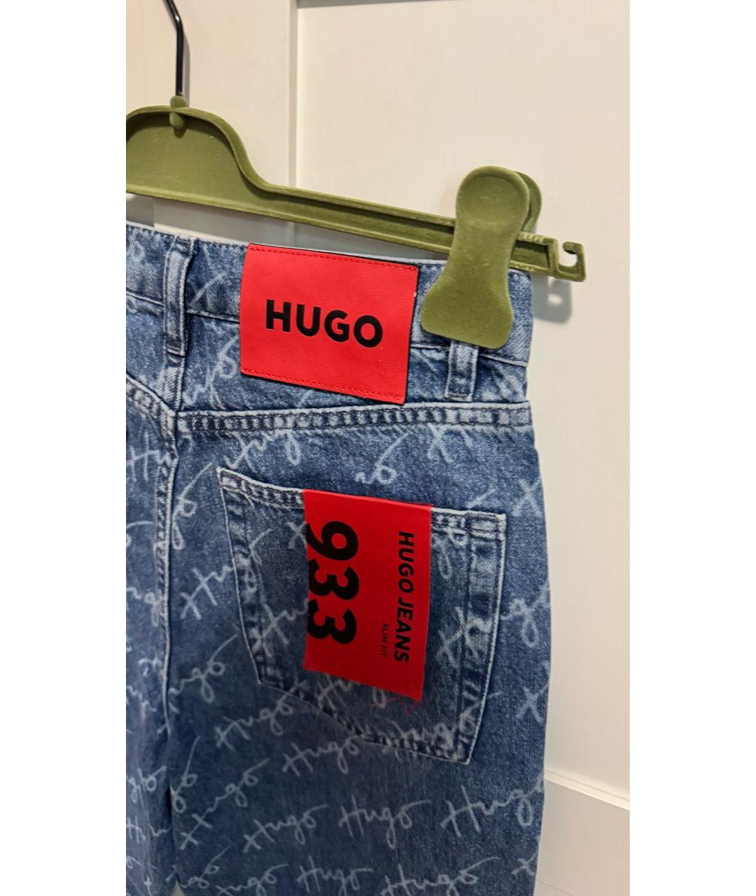 HUGO BOSS Голубые хлопковые прямые джинсы, фото 8