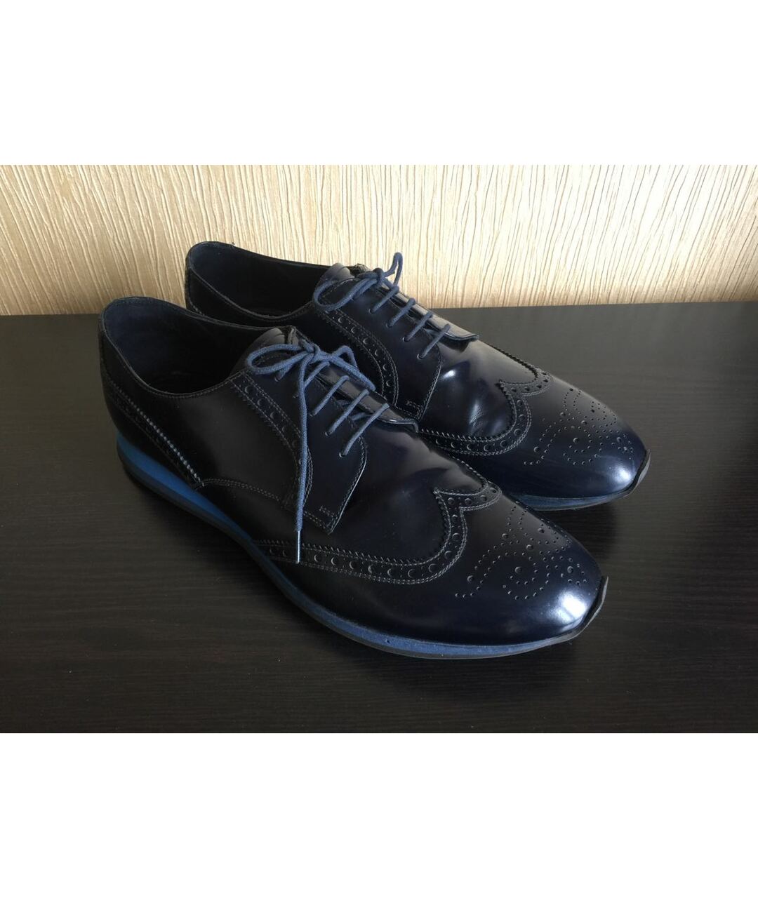 PRADA Темно-синие кожаные туфли, фото 3