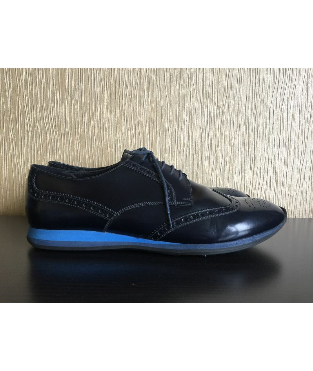 PRADA Темно-синие кожаные туфли, фото 9