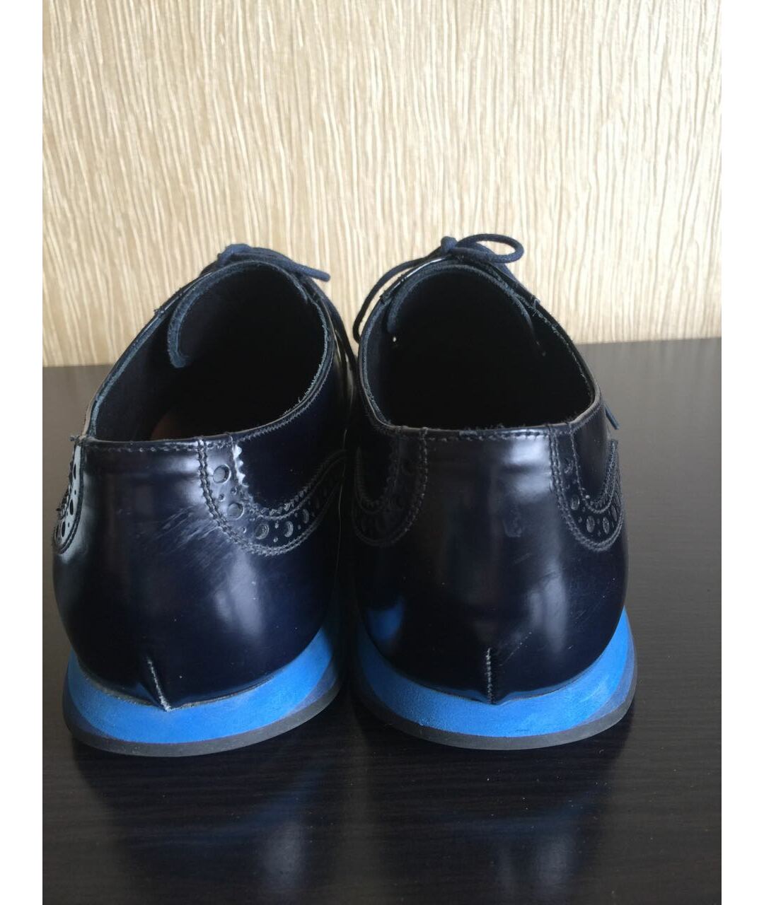 PRADA Темно-синие кожаные туфли, фото 4