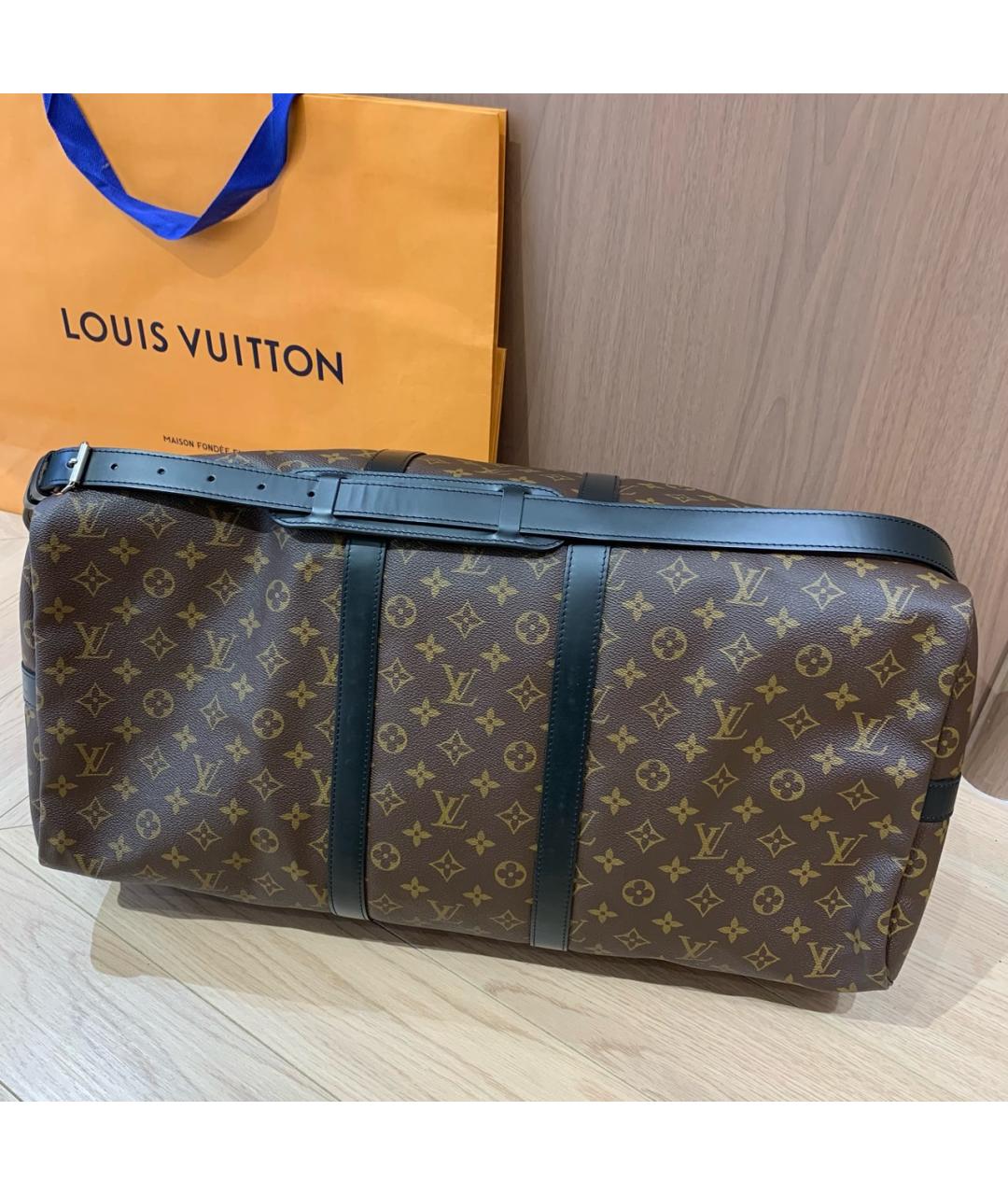 LOUIS VUITTON Коричневая дорожная/спортивная сумка из искусственной кожи, фото 5