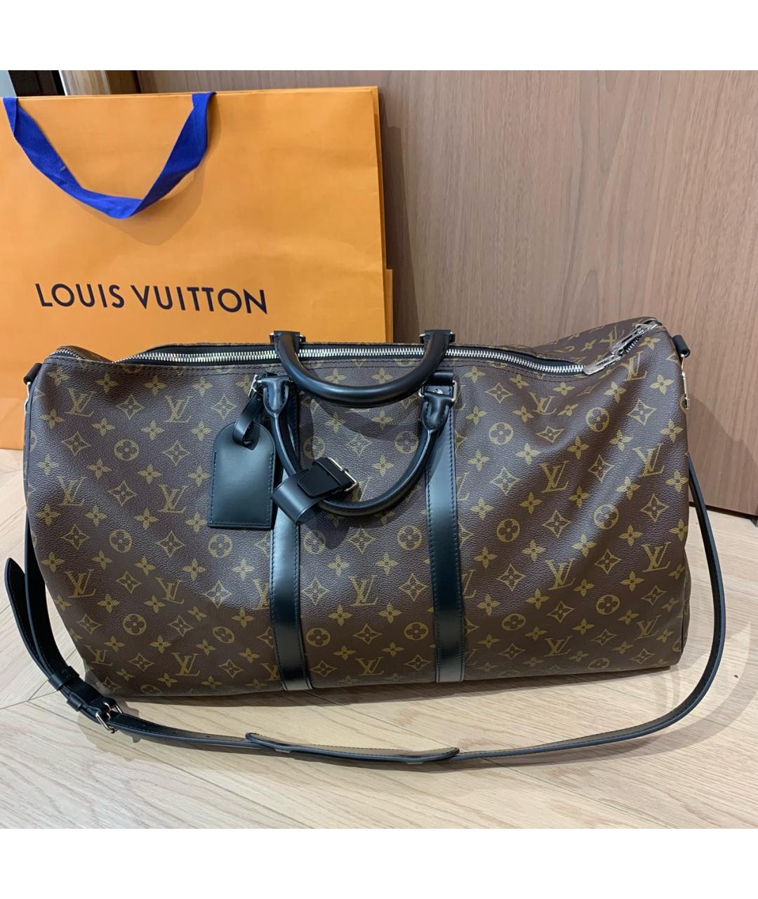 LOUIS VUITTON Коричневая дорожная/спортивная сумка из искусственной кожи, фото 9