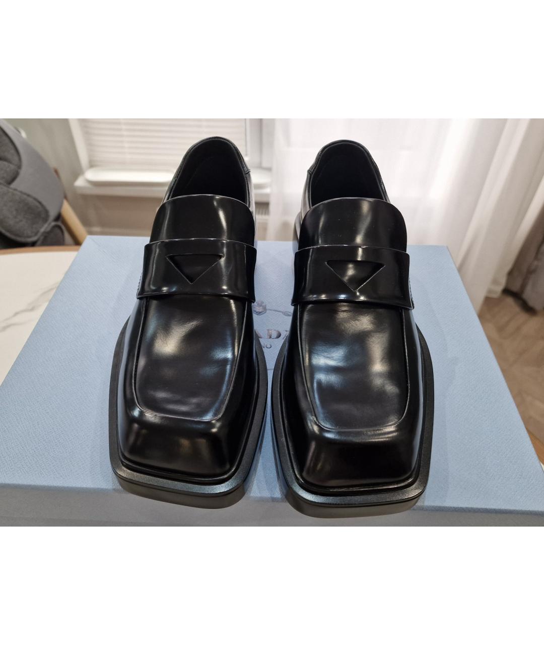 PRADA Черные кожаные лоферы, фото 2