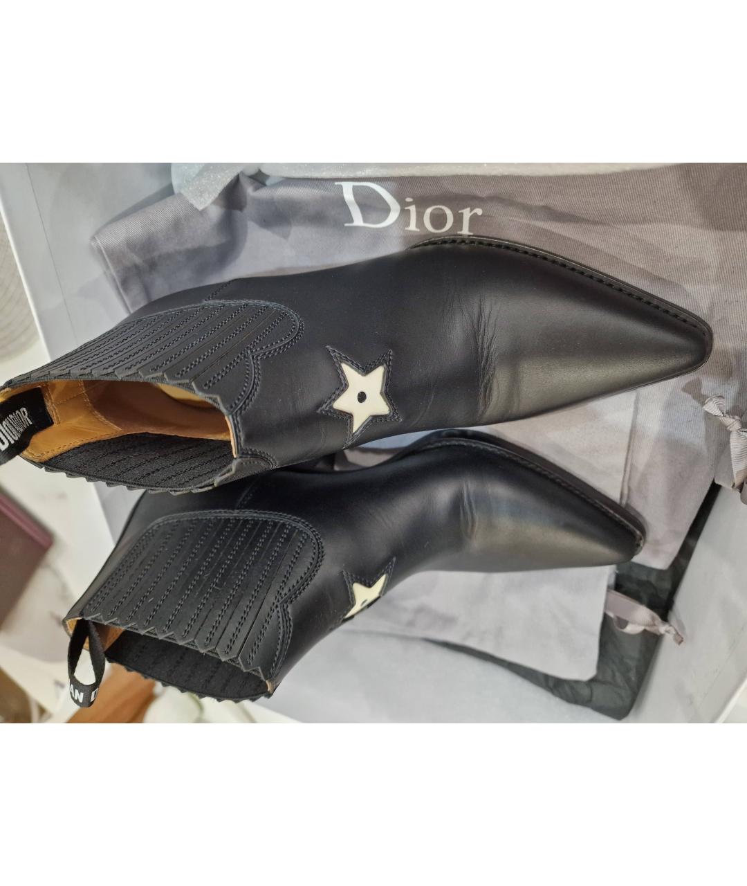 CHRISTIAN DIOR Черные кожаные сапоги, фото 7