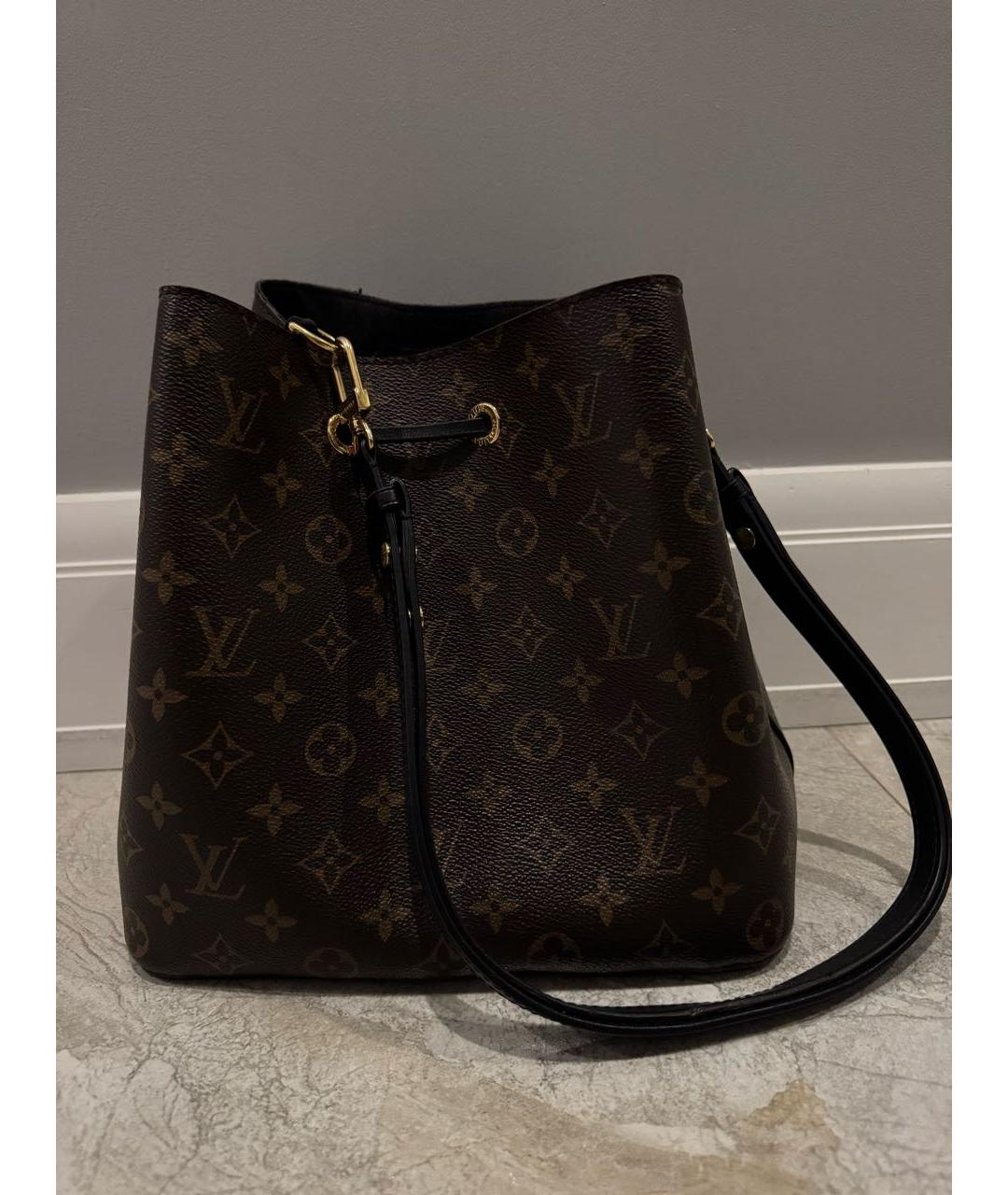 LOUIS VUITTON Коричневая кожаная сумка через плечо, фото 3