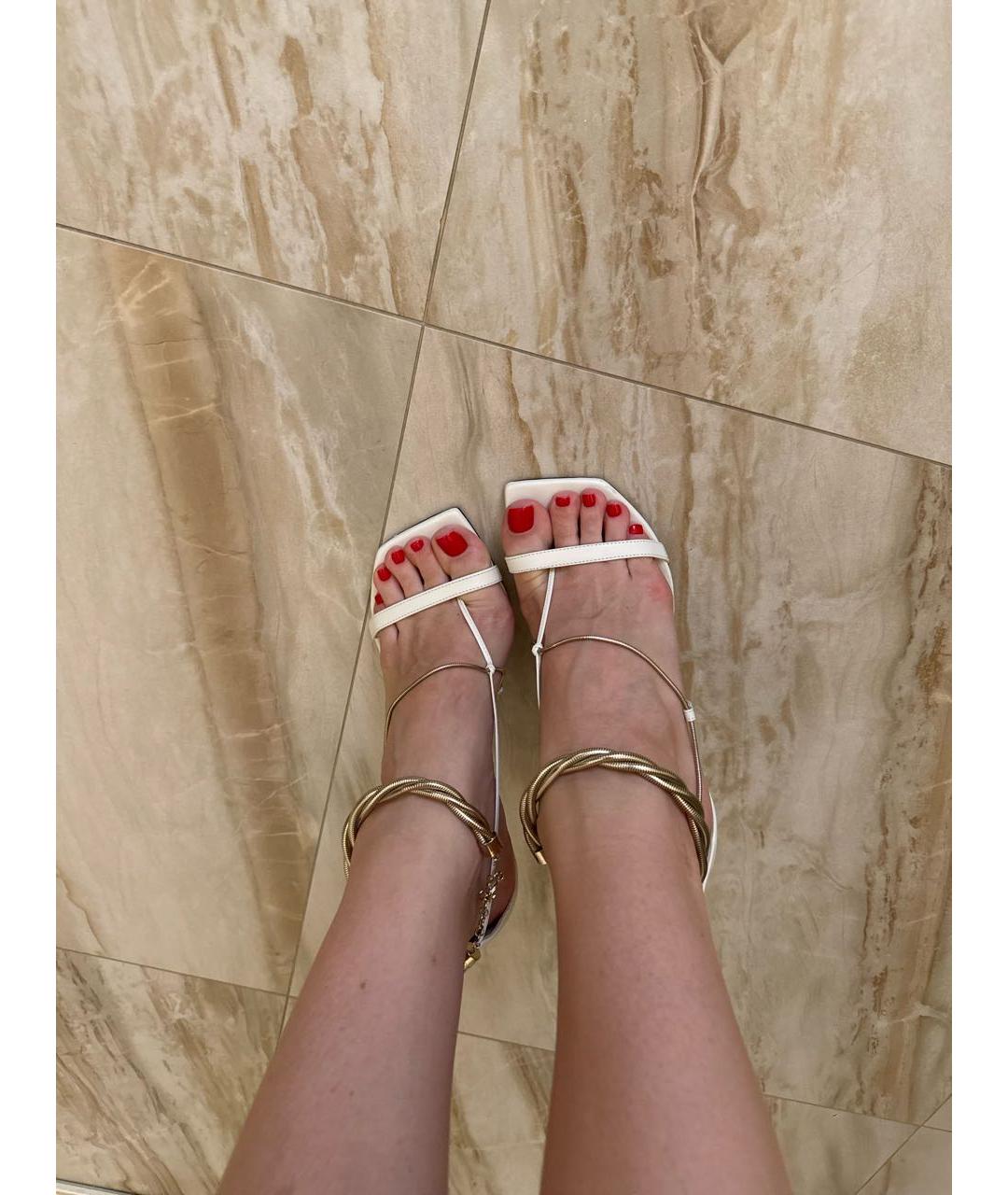 JIMMY CHOO Бежевые кожаные босоножки, фото 2