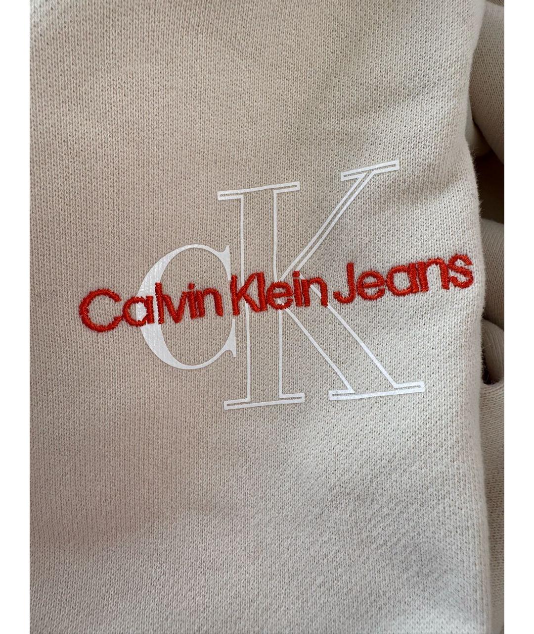 CALVIN KLEIN JEANS Бежевые хлопковые спортивные брюки и шорты, фото 4