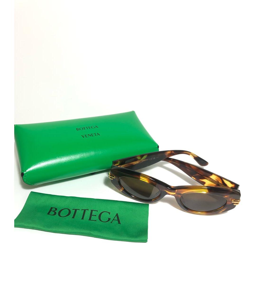 BOTTEGA VENETA Коричневые пластиковые солнцезащитные очки, фото 5