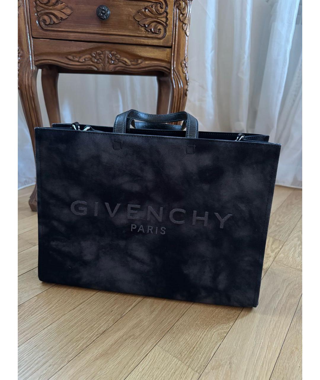 GIVENCHY Черная тканевая сумка тоут, фото 8