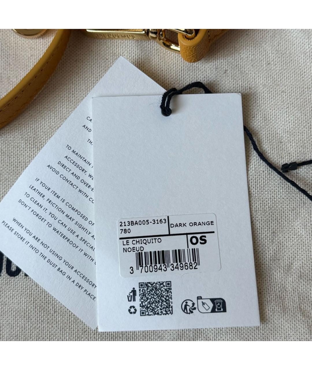 JACQUEMUS Оранжевая кожаная сумка через плечо, фото 6