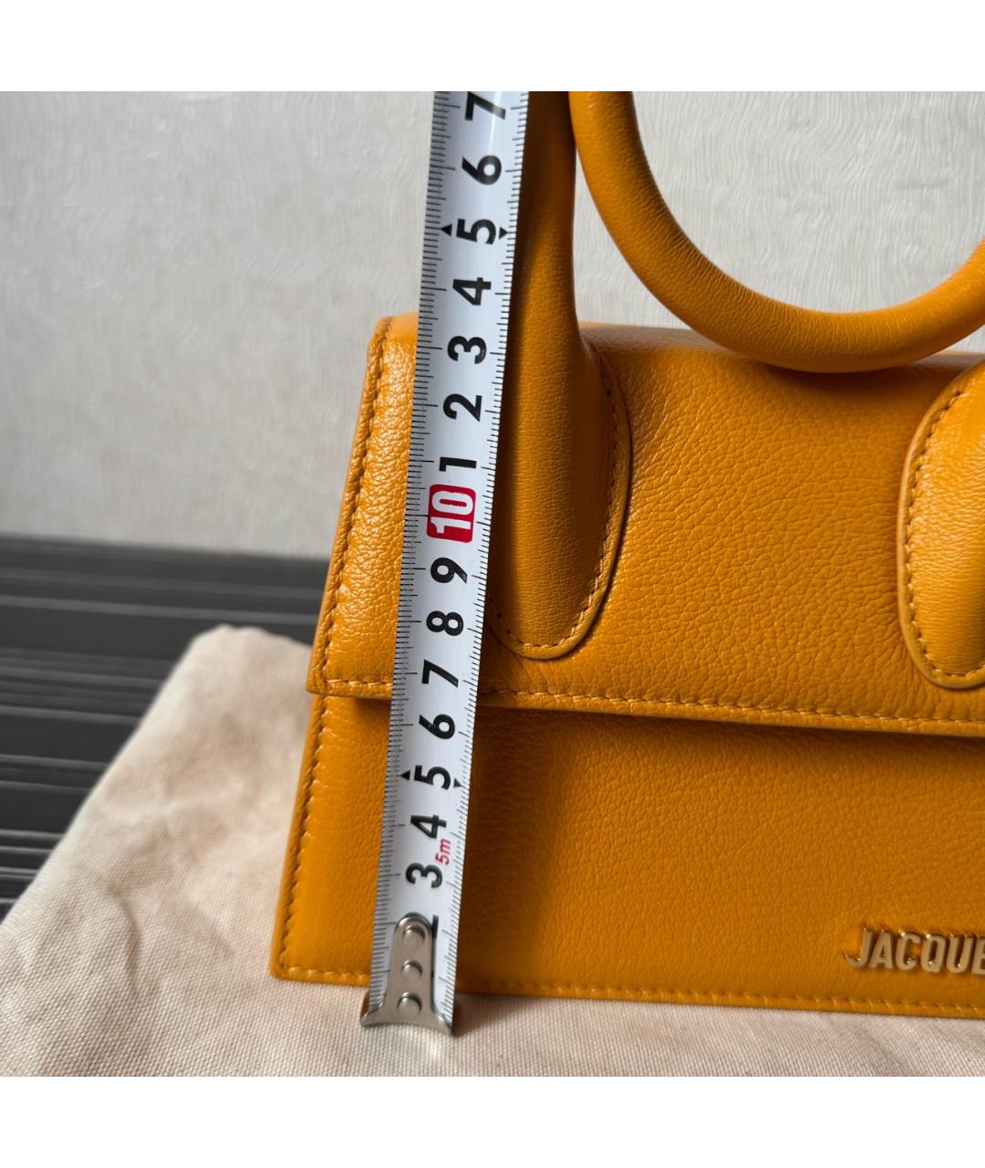 JACQUEMUS Оранжевая кожаная сумка через плечо, фото 8