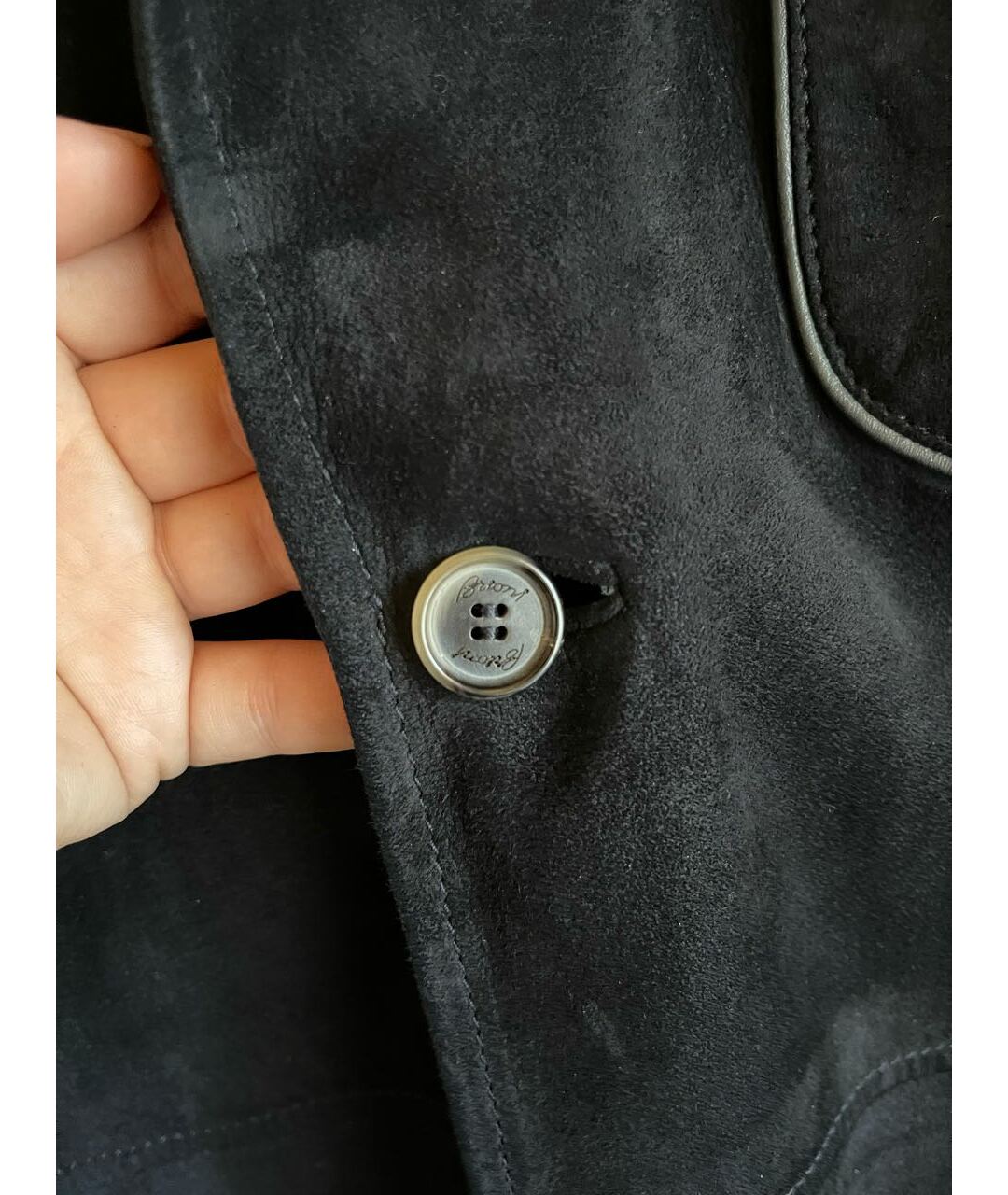 BRIONI Темно-синий замшевый пиджак, фото 5