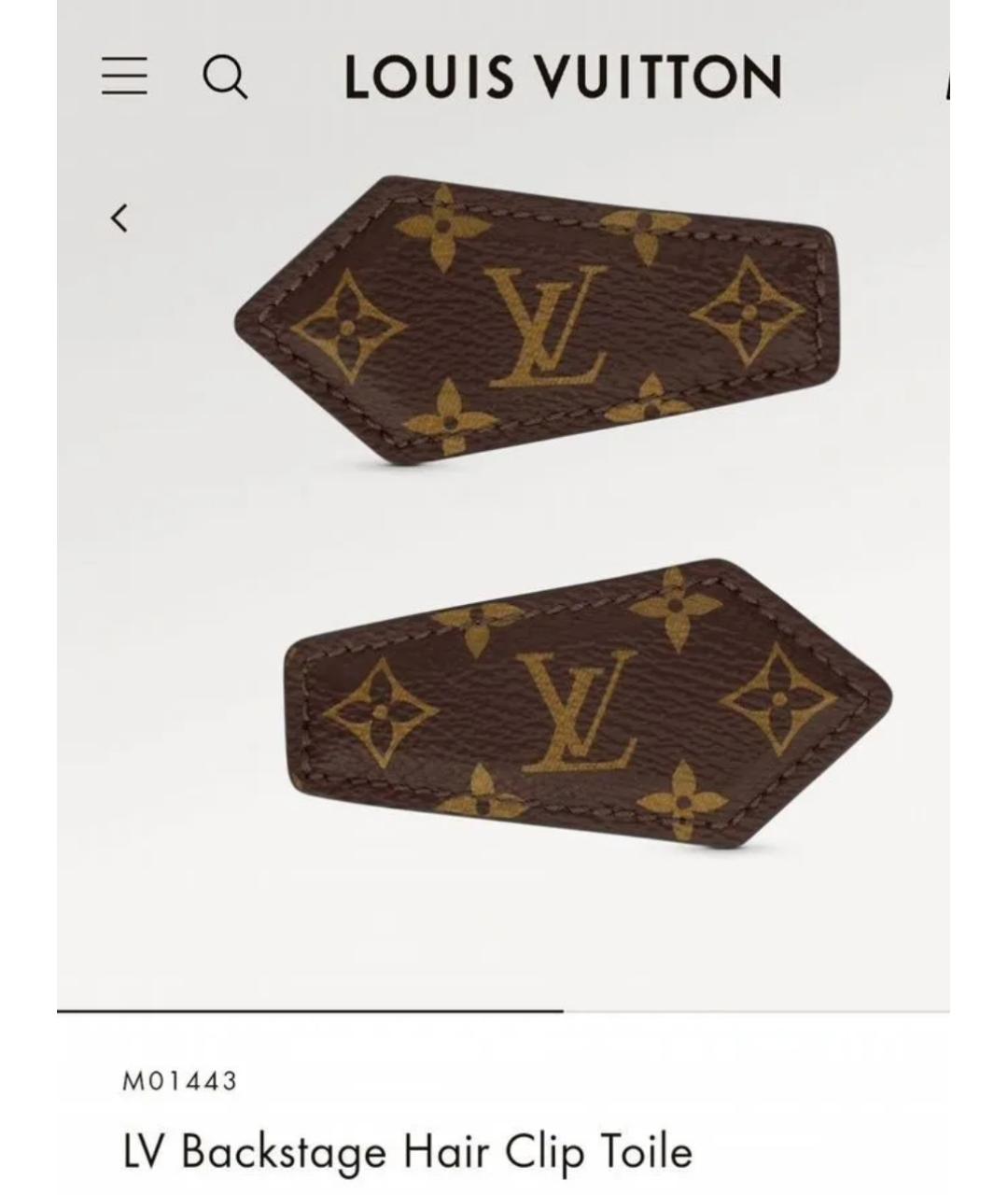 LOUIS VUITTON Коричневая заколка, фото 2