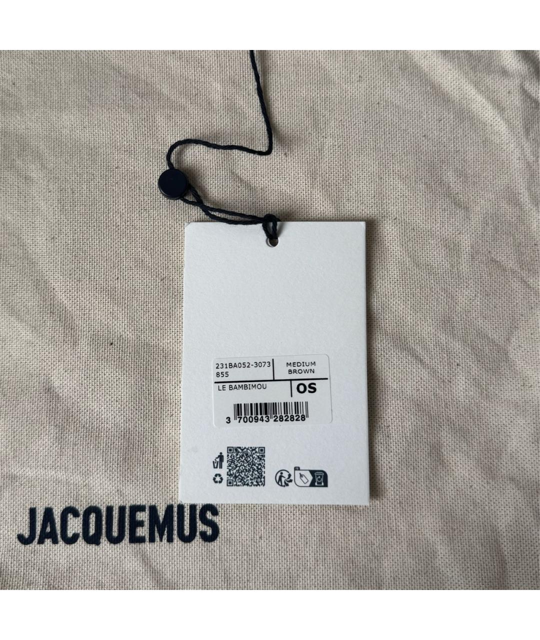 JACQUEMUS Коричневая кожаная сумка через плечо, фото 5