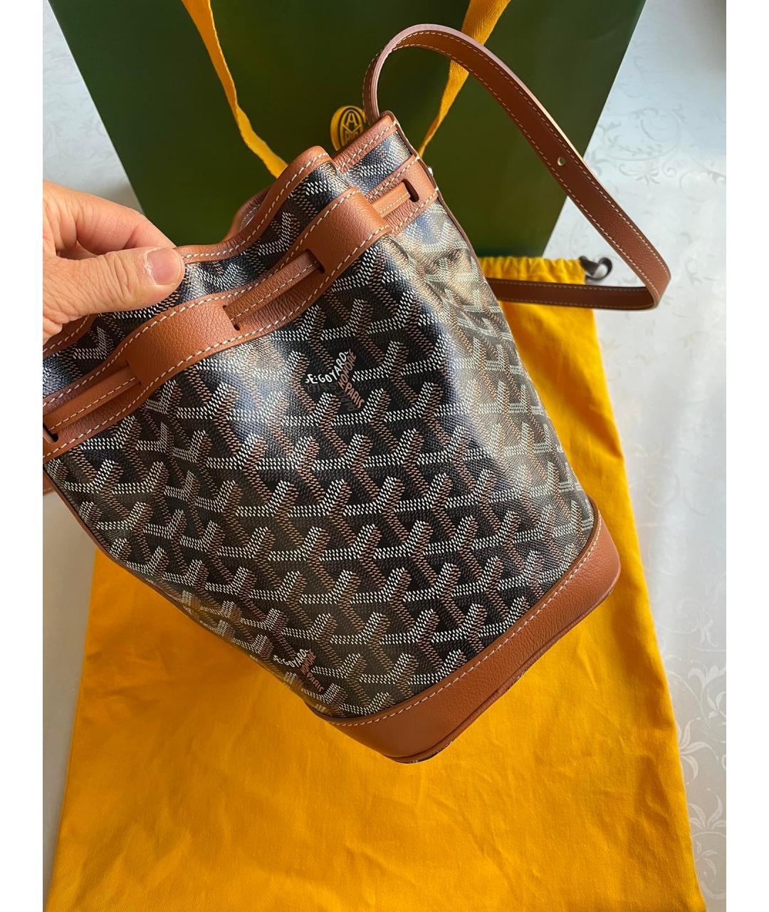 GOYARD Коричневая сумка через плечо из искусственной кожи, фото 3