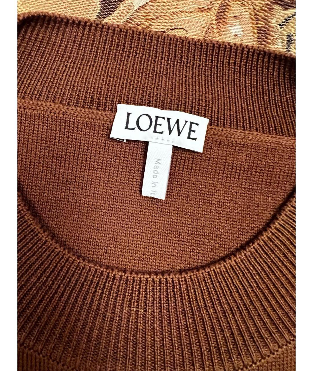 LOEWE Коричневый шерстяной джемпер / свитер, фото 4