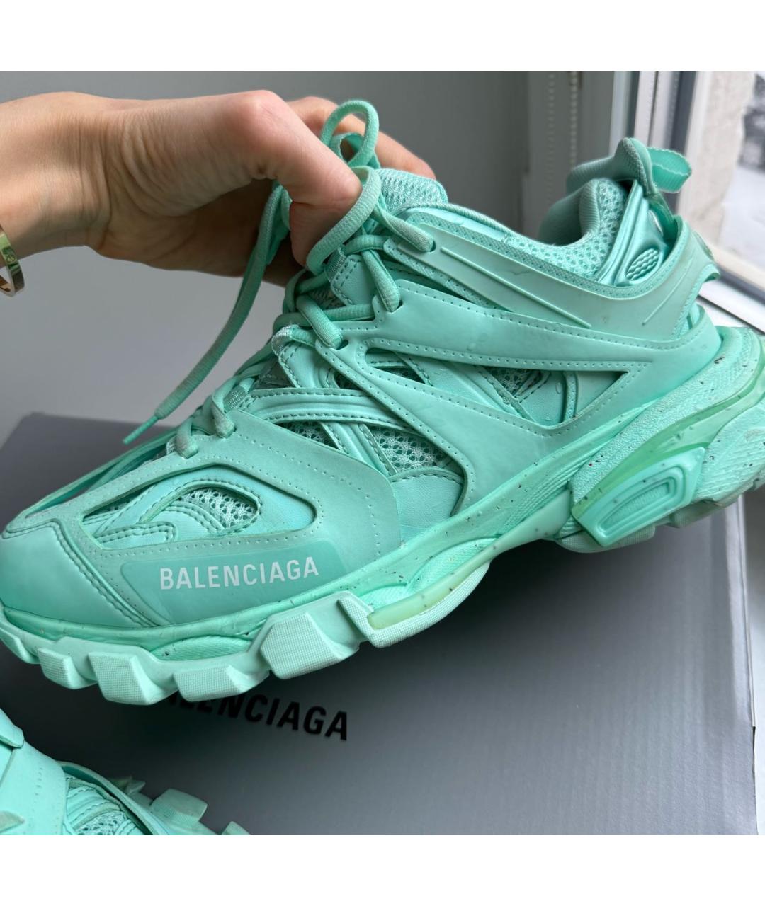 BALENCIAGA Бирюзовые кроссовки, фото 6